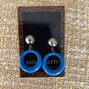 NWOT Voodoo Betty Blue Hoop Earrings